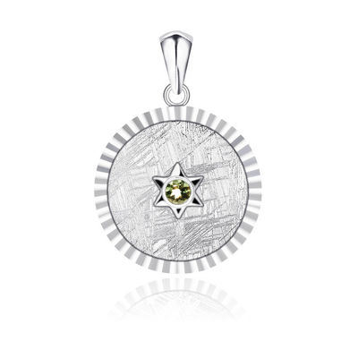 925 Sterling Silver Muonionalusta Meteorite Pendant dalla Svezia