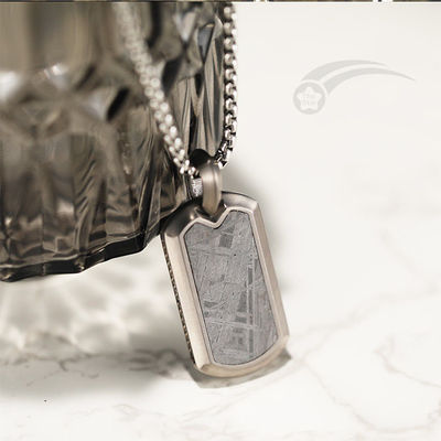 Meteorite extraterrestre con tag tag per cani in acciaio inox.