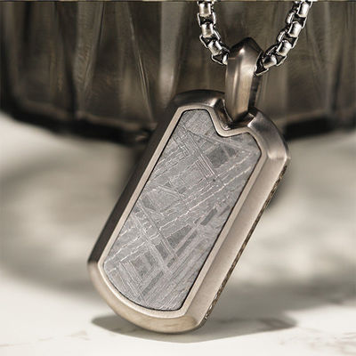 Meteorite extraterrestre con tag tag per cani in acciaio inox.