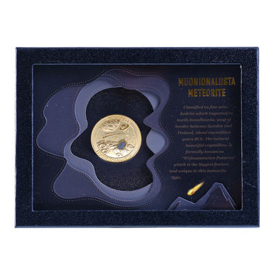 Scatola di visualizzazione di meteoriti rettangolari per monete Intaglio di pelle Scatola di vetro per collezionisti