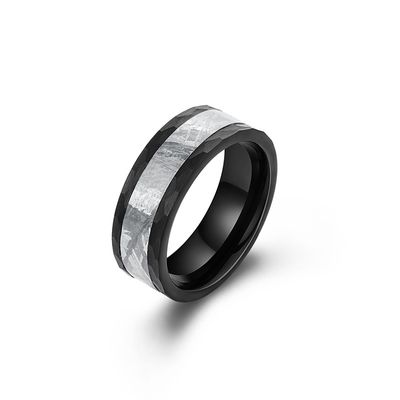 Anello di tungsteno Meteorite Anello da sposa maschile Unico Anello di dichiarazione gioielli fatti a mano