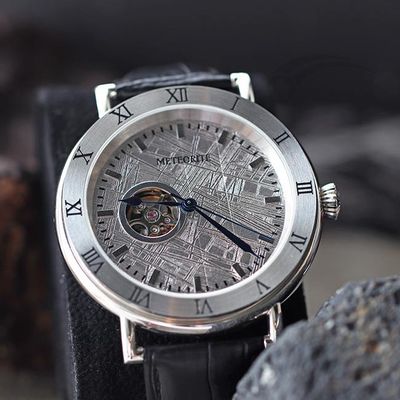 Orologio a quadrante di meteorite extraterrestre senza tempo 45 mm orologio automatico in pelle