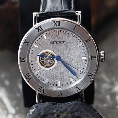 Orologio a quadrante di meteorite extraterrestre senza tempo 45 mm orologio automatico in pelle