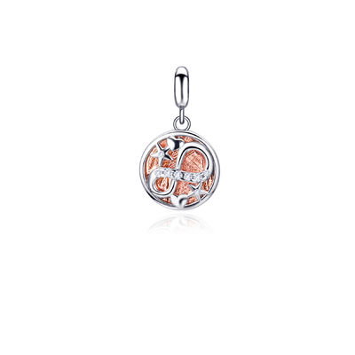 Pantalone di amore di meteoriti rivestito di rodio 925 Pantalone d'argento sterling 10 mm
