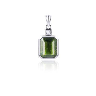 925 Sterling Silver Moldavite Pendente Moldavite Meteorite Gioielli Smeraldo