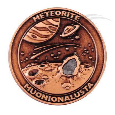 Meteorite viaggiante nello spazio Muonionalusta Moneta metallica da collezione 40mm Dio rame
