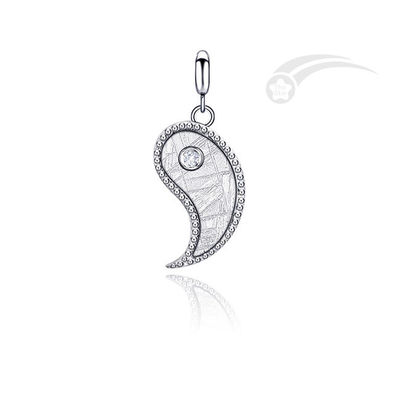 925 Sterling Silver Tai Chi Meteorite 2 in 1 Pendente 13*20 mm Gioielli