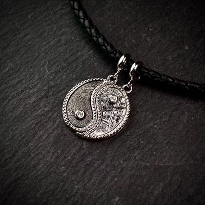 925 Sterling Silver Tai Chi Meteorite 2 in 1 Pendente 13*20 mm Gioielli