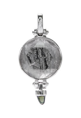 Space Rock Meteorite 925 Sterling Silver Jewelry Pendant con Moldavite