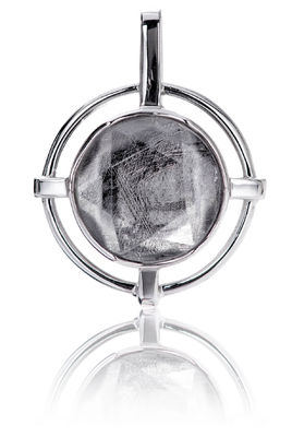 Meteorite Interstellare 925 Pendente in argento sterling 15 mm Rotondo