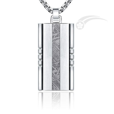 Rectangle Meteorite Acciaio inossidabile Dog Tag Gioielleria Uomo Tag Pendente Casual