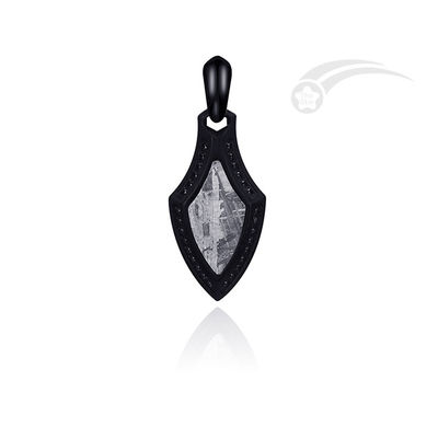 Collante in acciaio inossidabile in forma di scudo Meteorite Collante da donna con pietra CZ
