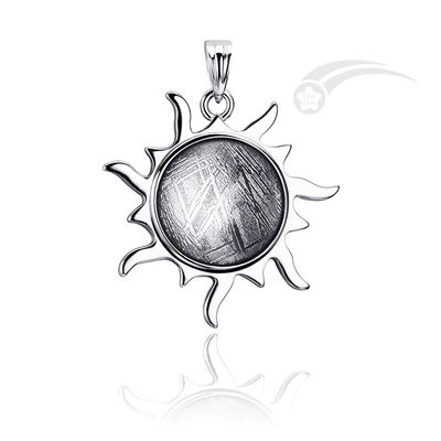 Il Meteorite del Sole 925 Pendente in argento 15 mm Rotondo Unico