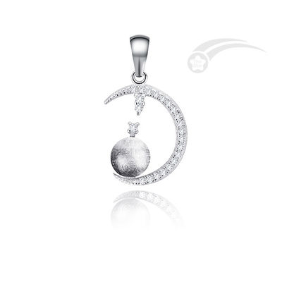 Moon Meteorite 925 Sterling Silver Pendant Gioielli misteriosi romantici