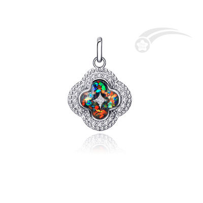 Galaxy Collection Pendente a forma di trifoglio 925 Pendente in argento 15mm Dimensione