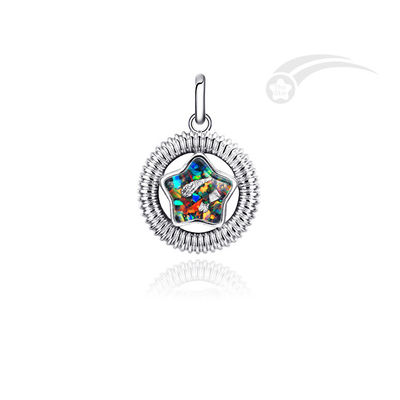 Distinct Meteorite Galaxy 925 Silver Star Shape Pendant 18-20mm Dimensione