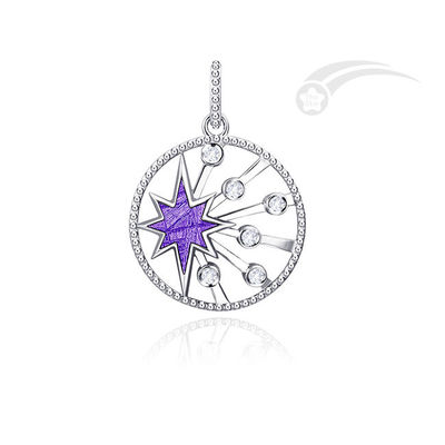 Ciondolo gioielli in argento sterling 925 Polaris Meteorite 25 mm