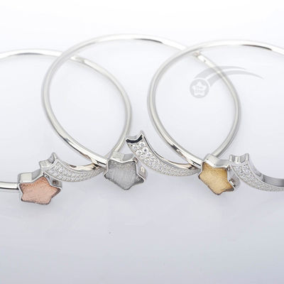 Braccialetto in forma di trifoglio femminile di meteoriti veri 925 braccialetti in argento sterling