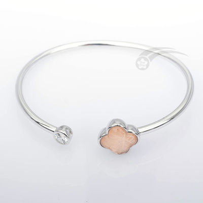 Braccialetto in forma di trifoglio femminile di meteoriti veri 925 braccialetti in argento sterling