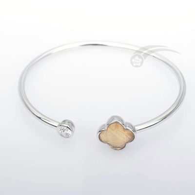 Braccialetto in forma di trifoglio femminile di meteoriti veri 925 braccialetti in argento sterling