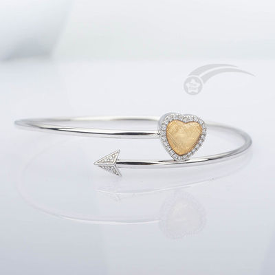 Muonionalusta Meteorite Bracelet Cuore di Cupido Arrow Bracelet 58mm di diametro