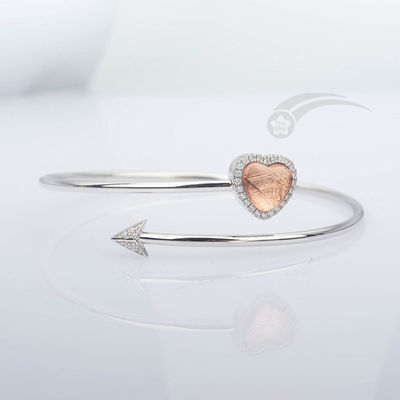 Muonionalusta Meteorite Bracelet Cuore di Cupido Arrow Bracelet 58mm di diametro