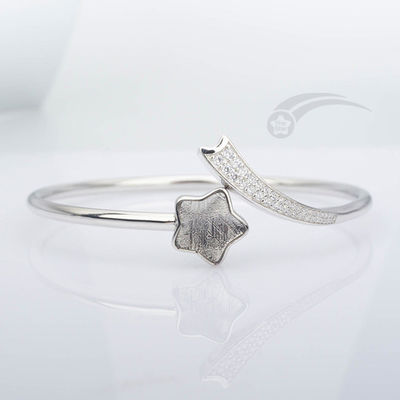 Stile 925 Sterling Silver Meteorite Bracelet Femminile Shooting Star Bangle 12 mm