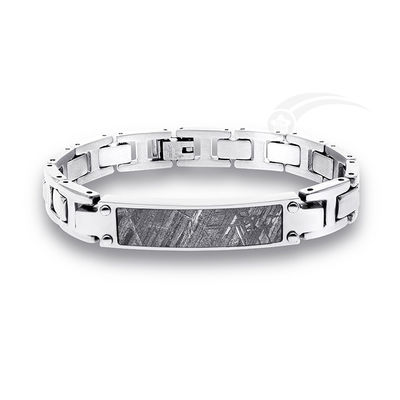 Stylish Mens Meteorite Bracelet 18.5cm Acciaio inossidabile