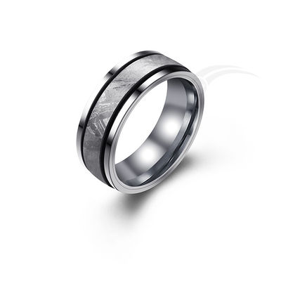 Eleganza Edizione Limitata Anello di Meteoriti di Tungsteno Larghezza 4 mm Moderno