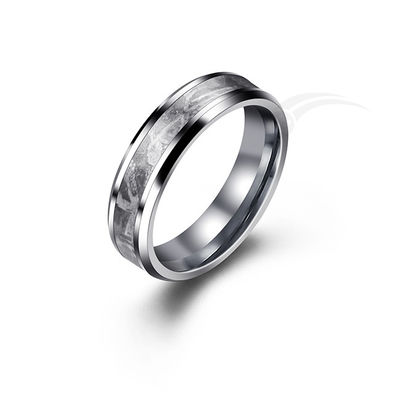 Anello di meteorite classico Muonionalusta Inlay Tungstene Band Ring