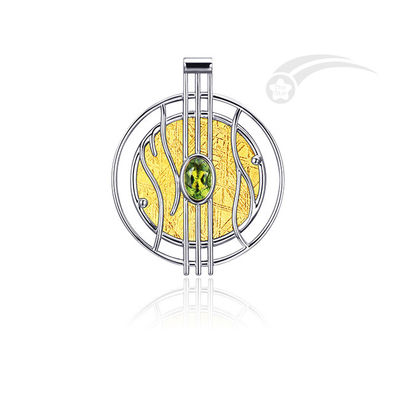 Flowing Lines esclusivo Meteorite 925 Sterling Silver Pendentivo Artigianale