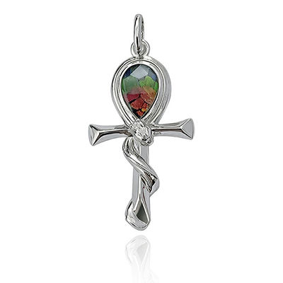 6*9 lacrima goccia meteorite di ferro 925 Sterling Silver Croce Pendente fatto a mano