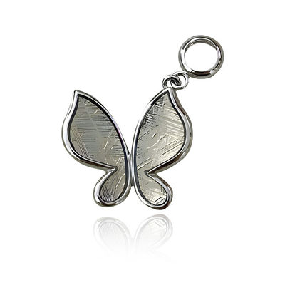 Moda farfalla pendente meteorite di ferro in 925 sterling argento 15 mm