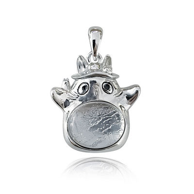 Totoro esclusivo Meteorite di ferro 925 Sterling Silver Pendant per uso quotidiano