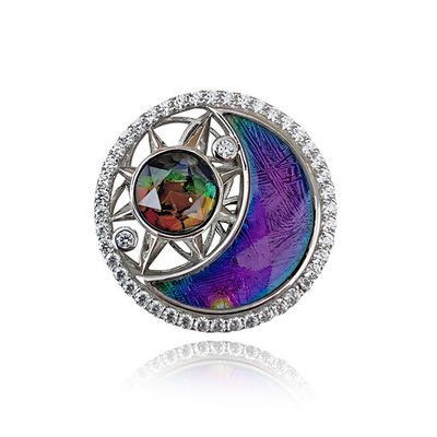 Luna e stella Meteorite 925 in argento sterlina con ammollite