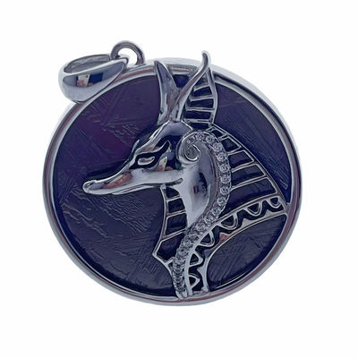 925 Sterling Silver Iron Anubis Meteorite Pendant Gioielli Uomo Stile esclusivo