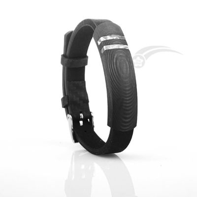 Braccialetto in fibra di carbonio Meteorite Maschile Braccialetto in pelle Matte Finish