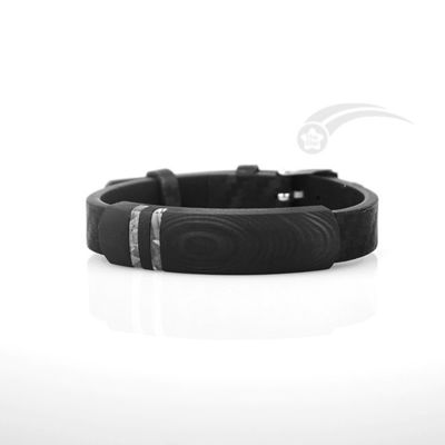 Braccialetto in fibra di carbonio Meteorite Maschile Braccialetto in pelle Matte Finish