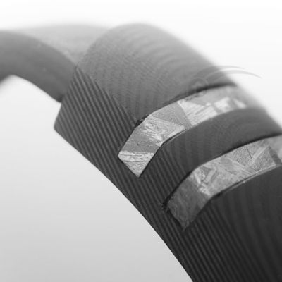Braccialetto in fibra di carbonio Meteorite Maschile Braccialetto in pelle Matte Finish